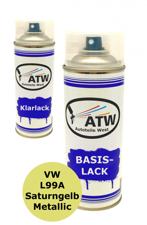 Autolack für VW L99A Saturngelb Metallic+400ml Klarlack Set